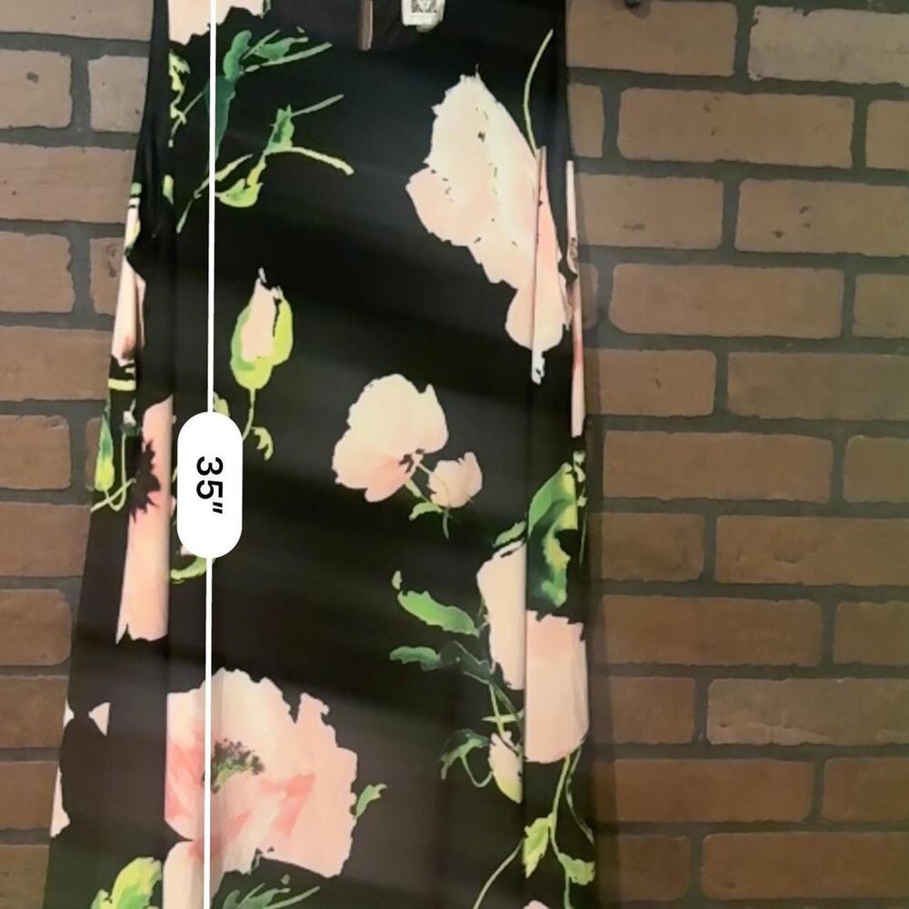 Anne klein black floral midi dress - Picture 3 of 5